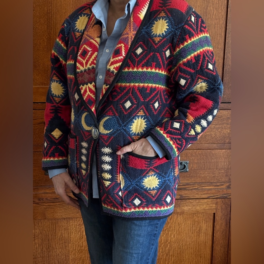 Woman’s small  southwestern jacket suns moon boho La Costa Spa